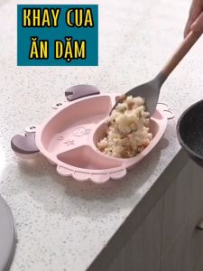 Set Khay Ăn Dặm Lúa Mạch 6 Món Hình Cua Đáng Yêu An Toàn Cho Bé