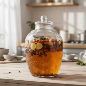 Bình Ngâm Rượu Thủy Tinh 15 Lít Cao Cấp CRP15L – Bình Dáng Chum Họa Tiết Rồng Phụng Đựng Sâm Hoa Quả Thực Phẩm.