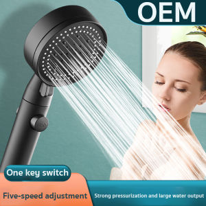【Black five-speed supercharged shower three-piece set】shower for bathroom set KMD can be used even with low water pressure at home shower head shower set shower head rainfall set shower head high pressure shower set bathroom shower head set
