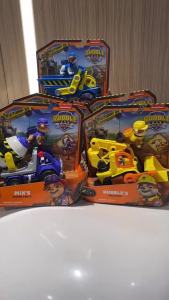 Paw Patrol | PAW Patrol Rubble Crew Motor Wheeler Mix Charger Truck Toy Vehicle with Collectible Action Figure for Kids