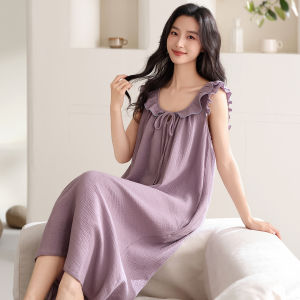 Nanjiren | New Spring Summer Hang Neck Loose Maxi Home Dress