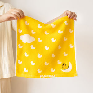 Soft Cotton Handkerchiefs Childrens Cartoon Face Wash Towels Absorbent Female Home Use Yellow Duck Series Cute Square Scarves
