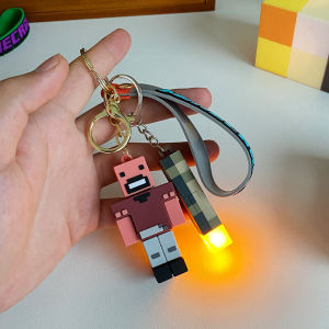 Glowing Torch Keychain Backpack Decorations Creative Gifts for Boys Geometric Abstract Keychain Fun Quirky Present