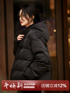 XiaoHanGe "DaiYe" White Goose down Jacket with Hat Embroidered Silk New Chinese Style Womens New Model 95% White Goose down