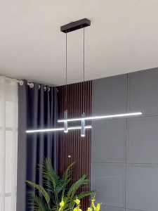 Lampu Gantung Ruang Tamu Minimalis Lampu Hias Gantung Nordic 2 Lampu 3 Warna LED Lampu Hias Sorot Satu Strip Ruang Makan Kamar Tidur Koridor Balai Pameran Bar 90cm bsu