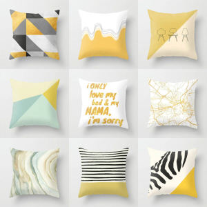 Nordic Style Fresh Small Square Sofa Pillowcase without Core Living Room Office Pillow Cover Soft Plush Material PP Cotton Filling