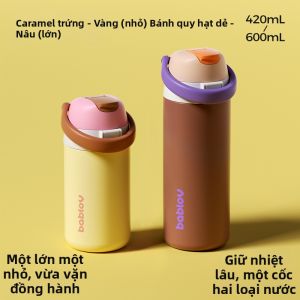 Bablov | Bình Nước Cách Nhiệt Có Ống Hút Dễ Mang Đi Học Cho Trẻ Em