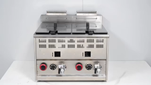 Stainless Gas Deep Fryer Automatic Temperature Controlled 8Lx2 Capacity Commercial Use