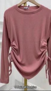 ATASAN KNIT SERUT - BLOUSE CROP WANITA KOREAN STYLE TANGAN PANJANG SERUT SAMPING