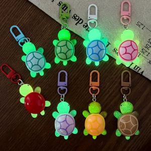 Car Cute Luminous Small Turtle Keychain Cartoon Glowing Resin Bag Pendant