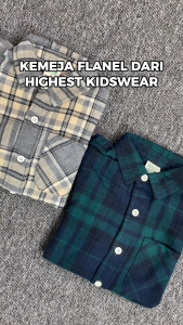 Kemeja Flanel Anak Cowok Cewek Lengan Panjang | Bahan Cotton Linen | Usia 3–10th | Ukuran S–XL | Kemeja Flanel Lengan Panjang Anak Highest Kids HKF HKKP