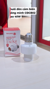Đui Đèn/ Chuôi Đèn Cảm Biến Chuyển Động CĐCB02 Điện Quang Giúp Bóng Đèn Thường Thành ĐÈN THÔNG MINH tự động bật/tắt đèn khi có người di chuyển tiết kiệm điện và tăng tuổi thọ bóng đèn (E27 Radar  Max 40W)