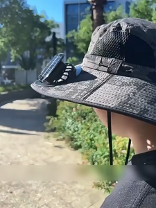 Solar & Rechargeable Cooling Fan Sun Hat Dual-Fan Outdoor Hiking · Fishing · Travel