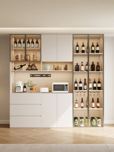 Custom Oak Dining Sideboard Integrated Storage Cabinet