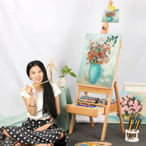 【จัดส่งจากกทม】ขาตั้งวาดรูปพร้อมลิ้นชัก 190cm ขาตั้งรูปภาพ ลิ้นชัก ขาตั้งวาดภาพ จิตรกรรม ตัวยึดไม้เนื้อแข็ง อุปกรณ์วาดรูป วาดรูป easel