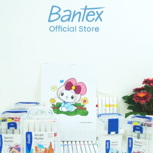 [ของแถมฟรี] Bantex ปากกาเมจิกไฮไลท์ 2in1 ปากกาเน้นข้อความสองด้าน สีเข้มสดใส ใช้สำหรับงานศิลปะและอุปกรณ์สำนักงาน Marker pen