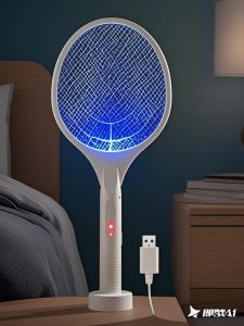 Máy Tiêu Diệt Muỗi Điện Sạc Siêu Mạnh Có Đèn LED Màu Tím Tự Động Có Chân Đế Máy Tiêu Diệt Muỗi Cầm Tay Cỡ Lớn