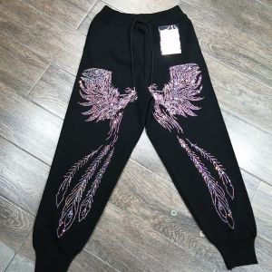 Womens Casual Harlan Pants Spring Summer New Style Loose Slim Fit Street Style Knitted Sports Trousers Heavy Work Rhinestones