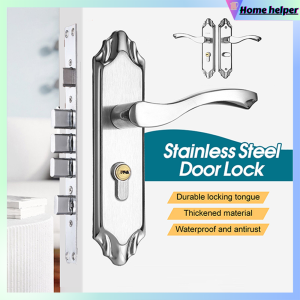 304 Stainless Steel Anti-theft Door Lock Set Security Handle Entrance Door Lock General Parts Panel