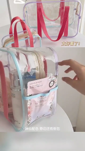 Transparent Beach Bag Pvc Jelly Bag Korean Cream Large-Capacity Fully Transparent Shoulder Bag Waterproof Baby Bag