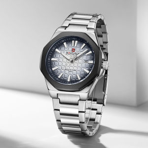 Naviforce Ban Đầu Đơn Giản Đồng hồ thạch anh có lịch Cho Nam Giới 3ATM Lớp Không Thấm Nước Vật Liệu Phát Sáng Con Trỏ Dây đeo bằng thép không gỉ Người Đàn Ông Của Giản Dị đồng hồ cho doanh nhân phụ kiện thời trang Nf9258