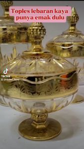 Toples Kaca Kristal Toples Piala Set Toples Lebaran Set Toples Pajangan Emas Vicenza