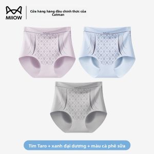 Quần lót nữ MiiOW  vải cotton cạp cao kháng khuẩn không đường may