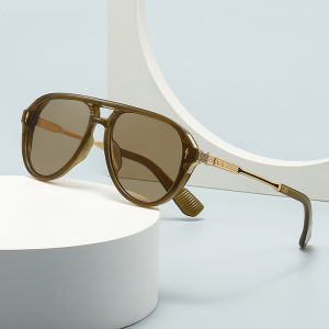 New European and American Mens Aviator Glasses: Retro Double-Borgon Square Frame Sunglasses