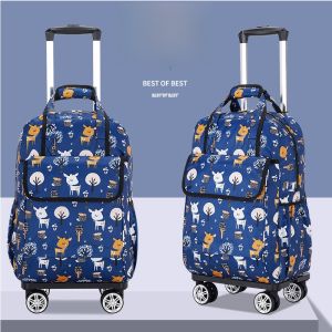 Foldable Handheld Luggage Bag for Short Trips Waterproof Travel Bag with Rod Large Capacity Universal for Men And Women