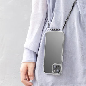 Crossbody Necklace Cord Lanyard Transparent Hard Phone Case For iPhone 16 15 14 13 12 11 Pro Max XR X 8 7 Plus Clear Soft Cover