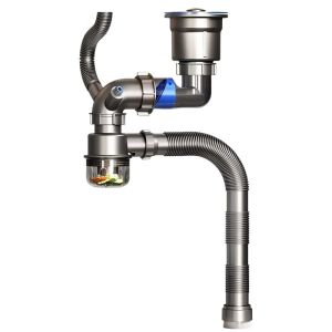 Universal Kitchen Sink Drain Accessory Set for Single Double Sinks with Anti-Odor Feature by Heart Brand