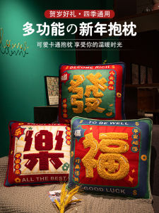 Modern Simple Style Square Pillow Car Rear Seat Sleeping Female Sofa Backrest Pillow National Trend Plush Removable Cover