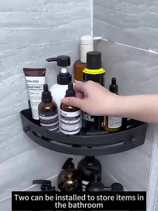 Buy 1 Take 1 Bathroom Corner Shelf Punch-free Wall Mounted Triangle Storage Rack With Hooks