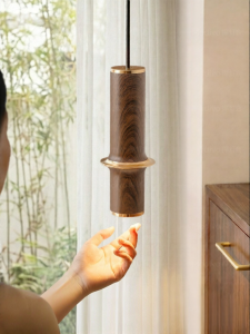 FANCY LAMP CLUB | Full Spectrum Bamboo Creative Walnut Pattern Bedside Pendant Light
