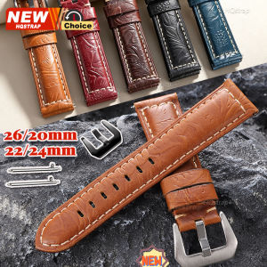 New Printed Style Oil Wax Watch Band 20/22/24/26mm Universal Strap for Seiko Bracelet for Rolex Smartwatch Leather Quick Release