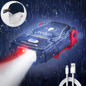 New LED Sensor Headlamp Super Bright Hat Clip Cap Light Fishing Headlight USB Rechargeable Lights Adjustable Angle Camping Headlamp