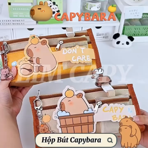 Hộp Bút Capybara Đa Năng – Thiết Kế Dễ Thương Nhiều Ngăn Tiện Lợi Có Túi Mini Tách Rời LIM CAPY