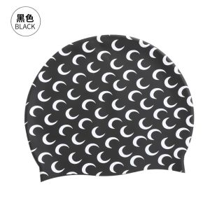 Large Silicone Swimming Cap for Women Waterproof Hair Protection Ear Protection Comfortable Fit Fashionable Print Design