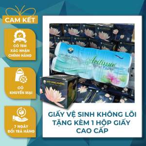 Giấy vệ sinh Hàng Không chính hãng có tem bảo đảm sản phẩm gắn trên bao bì