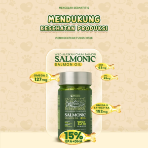 Olive Care Vitamin Minyak Ikan Kucing SALMONIC Murni & Alami Non-GMO Tinggi Omega 3 EPA DHA Omega 6 Fish Oil untuk Pertumbuhan Anabul