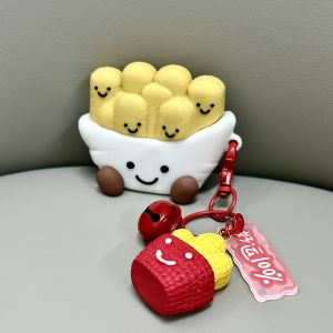 Apple AirPods pro 3 4 Protective Case French Fries Pattern Bluetooth Earphone Cover Soft Silicon Shell Protective Case