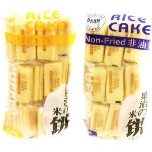 Non-Fried Milk Yellow Flavor Crackling Fruit Treat Rice Cracker Three Flavors 36 Pack Snacks Chinese Style Biscuits 300g Bag