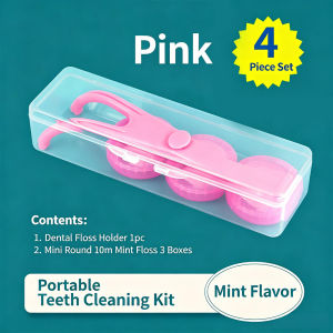 JNSUR Plastic Reusable Dental Floss Holder Kit 4-Piece Portable Box Set Oral Cleaning Tool Oral Care Teeth Pick Dental Flosser