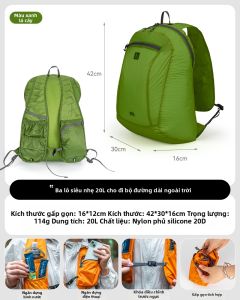 HIKEMAN | Balo Siêu Nhẹ Chống Thấm Nước Dễ Mang