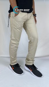 FIFTEEN DENIM Celana Chino Panjang Pria Slimfit Warna Krem