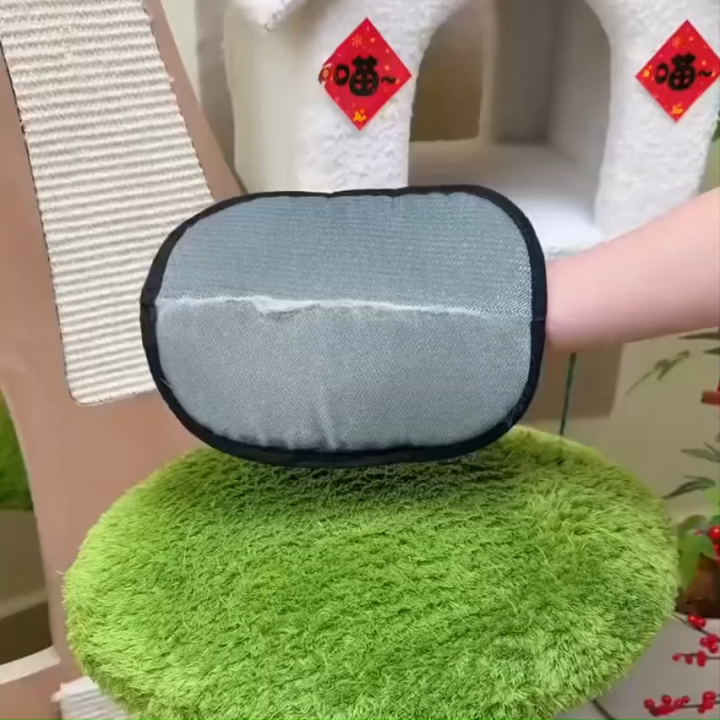 ถุงมือแปรงขนแมวสุนัข แบบไฟฟ้าสถิต นุ่มนวล กำจัดขน