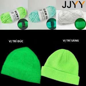 Sợi Len Dạ Quang Phát Sáng Trong Bóng Tối Để Đan Tay Thảm Áo Len Mũ - Phụ Kiện Thủ Công DIY Tiện Dụng Pha Sợi Rayon 100% Polyester