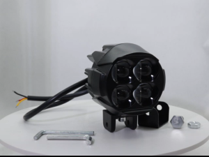 Motorcycle multi lens 4-piece LED spotlight yellow and white light integrated far and near ultra bright spotlight headlight