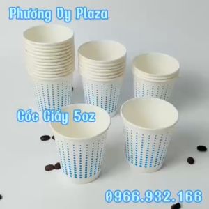 50 Ly giấy 5oz - 150ml chấm bi cốc giấy dùng 1 lấn NHẬP KHẨU HÀN QUỐC siêu đẹp