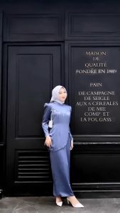 ONE SET Felicya Setelan Baju Kurung Pesta Cantik Mewah Satin Silk Kualitas Premium Seragam Bridesmaind Baju Kondangan Lebaran